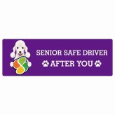 カーサイン 高齢者マーク SENIOR SAFE DRIVER ベドリントンテリア ステッカー シール 長方形 20x6.7cm 肉球 日本製 車