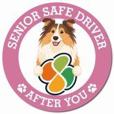 カーサイン 高齢者マーク SENIOR SAFE DRIVER ラフコリー マグネット 強力 直径13cm 肉球 日本製 車 ステッカー