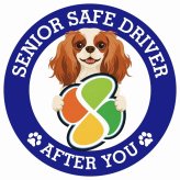 カーサイン 高齢者マーク SENIOR SAFE DRIVER キャバリアキングチャールズスパニエル ステッカー シール 直径13cm 肉球 日本製 車