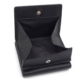 モンテスピガ　monte SPIGA　コンパクト財布　MOSMSP301BK　ブラック　黒　シュリンクレザー　牛革　三つ折り財布　トライフォード ウォレット