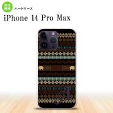 iPhone14 ProMax iPhone14 Pro Max スマホケース 背面ケース ハードケース エスニック ゾウ 黒 +アルファベット 2022年 9月発売 nk-i14pm-1571i