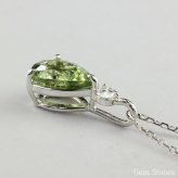  グリーンサファイア 　１．４５８ct 　ダイヤモンド　ネックレス 　ペンダント プラチナネックレス Pt900　ネックレス レディース 一粒ネックレス  誕生石 シンプル Drops