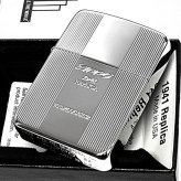 ZIPPO ライター 1941復刻 プレミアムシャイン シルバー 鏡面仕上げ ジッポ ロゴ 両面加工 ストライプ 彫刻 かっこいい 丸角 高級 銀 メンズ おしゃれ ギフト プレゼント