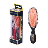 【名入れ可・ラッピング無料】MASON PEARSON メイソンピアソン ポケットナイロン N4 ダーク・ルビー ヘアブラシ 英国製 高級 ギフト コスメ 美容 誕生日 プレゼント 女性 彼女