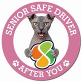 カーサイン 高齢者マーク SENIOR SAFE DRIVER ユークレニアンレフコイ マグネット 強力 直径13cm 肉球 日本製 車 ステッカー