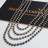 ステンレス 定番 ボールチェーンネックレス 燻し ヴィンテージ シンプルネックレス 幅2mm 40cm 45cm 50cm 55cm シルバー 細身 アンティーク グレー 人気 デイリー 普段使い 玉 球 お洒落 メンズ 男性 金属アレルギー対応