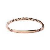 ブレスレット つけっぱなし レディース 刻印 ステンレス 金属アレルギー ブランド 大人 ダイヤモンド シンプル IDプレート ボックスチェーン ローズゴールドカラー 金アレ サージカルステンレス クリスマス 誕生日 記念日 母の日 プレゼント テラグラティア Terra-gratia【lstb015rg】単品