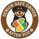 カーサイン 高齢者マーク SENIOR SAFE DRIVER ロットワイラー マグネット 強力 直径13cm 肉球 日本製 車 ステッカー