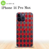 iPhone14 ProMax iPhone14 Pro Max スマホケース 背面ケース ハードケース アーガイル クリア 赤 2022年 9月発売 nk-i14pm-1404