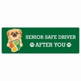 カーサイン 高齢者マーク SENIOR SAFE DRIVER ペキックス ステッカー シール 長方形 20x6.7cm 肉球 日本製 車