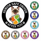カーサイン 高齢者マーク SENIOR SAFE DRIVER シャム マグネット 強力 直径13cm 肉球 日本製 車 ステッカー