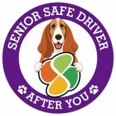 カーサイン 高齢者マーク SENIOR SAFE DRIVER バセットハウンド ステッカー シール 直径13cm 肉球 日本製 車