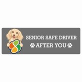 カーサイン 高齢者マーク SENIOR SAFE DRIVER カニンヘンダックスフンド ステッカー シール 長方形 15x5cm 肉球 日本製 車