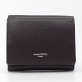 モンテスピガ　monte SPIGA　コンパクト財布　MOSMSP301DBR　ダークブラウン　濃茶　シュリンクレザー　牛革　三つ折り財布　トライフォード ウォレット