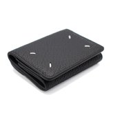 メゾン マルジェラ　Maison Margiela　三つ折り財布　S36UI0416 P4455 T8013　ブラック　レザー　コンパクト財布　ミニウォレット
