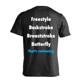 水泳 競泳 Tシャツ 半袖 メンズ レディース ジュニア 練習着 ドライ おもしろ tシャツ 速乾 スポーツ ウェア 名入れ 女子 男子 チーム おしゃれ 文字入れ無料 「That's swimming」 アートワークスコウベ 【送料無料】