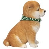 置物 woobia ウービア 豆柴 柴犬 お座り豆柴犬 中 唐草スカーフ 高さ19.5cm リアル 本物そっくり イギリス生まれ 職人手彩色 縁起物 戌年 玄関 インテリア 新築祝い 引っ越し祝い 開店祝い 出産祝い 誕生日 お祝い ギフト プレゼント 犬好き
