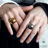 ステンレス ぷっくり ワイドリング 2カラー 18KGP ゴールド gold シルバー 太幅 大ぶり レディース 女性 指輪 金属アレルギー対応