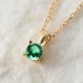 エメラルド ネックレス K18 ゴールド ネックレス 5月誕生石 一粒 18金 18K イエローゴールド ホワイトゴールド チェーン 長さ選べる 40cm 45cm 50cm ギフトラッピング可能 シンプル 華奢 上品 Rapture 彼女 妻 女性 レディース プレゼント ハロウィン 【品番：CG-RSP-29051-5】