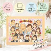 似顔絵 プレゼント 傘寿祝い ギフト 贈り物 手描き 名入れ 傘寿 80歳 長寿祝い 誕生日 記念日 大人数 お母さん お父さん 両親 家族 名入れ 修正無料 下書き確認 実績多数 親孝行 サプライズ 喜ばれる 長寿祝い 80歳 思い出 長寿 古希祝い 闘病中の方への励まし クリスマス 還暦祝い 贈答品 白寿祝い キレイ 披露宴 カラフル お祝い返し 快気祝い
