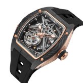 【正規品】MINBER ミンバー Star Skeleton JC9108-01 メンズ腕時計 日本製ムーヴメント 自動巻き 3気圧防水  ブラック  ラバーベルト