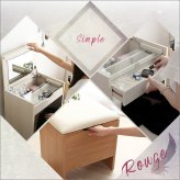 ドレッサー コンパクト スツール付き 2点セット コンセント付き 【rouge-ルージュ】 1面ドレッサー 2口コンセント 引き出し