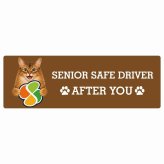 カーサイン 高齢者マーク SENIOR SAFE DRIVER ソマリ ステッカー シール 長方形 15x5cm 肉球 日本製 車
