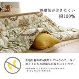 こたつ布団 正方形大 国産 花柄 掛け単品 約205×285cm