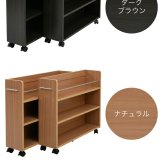 本棚 押入れ 収納 2個セット 幅19.5 奥行78 .5 キャスター付き 隙間 スリム ワゴン 棚 3段 大容量 CD DVD 本 漫画 整理 スライド 収納庫 おしゃれ