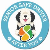 カーサイン 高齢者マーク SENIOR SAFE DRIVER オールドイングリッシュシープドッグ マグネット 強力 直径13cm 肉球 日本製 車 ステッカー