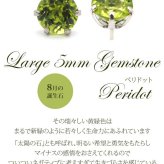 つけっぱなし ピアス プラチナ 900 ペリドット 5mm 天然石 誕生石 日本製 【品質保証書つき】 セカンドピアス メンズ レディース 1個ずつバラ売り プレゼント