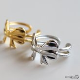 ステンレス リボンリング ノットリング 結び目 個性的 ゴールド 18K GP シルバー フリーサイズ レディース 女性 指輪 金属アレルギー対応