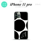 iPhone11Pro iPhone11 Pro スマホケース ハードケース 水玉 B 白 黒 +アルファベット メンズ レディース nk-i11p-1114i