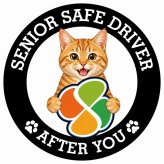 カーサイン 高齢者マーク SENIOR SAFE DRIVER 茶トラ ステッカー シール 直径13cm 肉球 日本製 車