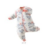 スリーパー ベビー 秋冬用 通販 ベビー寝袋 着る毛布子ども 赤ちゃんパジャマ カバーオール ルームウェア キッズスリーパー 長袖ベスト2WAY 袖取り外し可能 綿100パーセント 中綿入り防寒 寝冷え防止対策 出産祝いギフト 前開きジッパー 男の子女の子 厚手