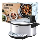 象印 自動調理なべ EL-CA60-HM メタリックグレー 大容量4.2L (焼き, 煮物, 蒸し, 温度調理)と 自動メニュー(白米, 玄米, おかゆ, ヨーグルト) 。ハイパワー970W レシピブック＃48992 マルチクッカー 多機能鍋 キッチン家電