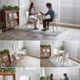 ダイニング家具 2人用 ダイニングテーブルセット 2人 ダイニングセット 3点セット イームズ イームズチェア リプロダクト 一人暮らし 正方形テーブル テーブルセット イームズテーブル クッション 北欧 幅60cm おしゃれ チェア