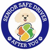 カーサイン 高齢者マーク SENIOR SAFE DRIVER プードル ステッカー シール 直径13cm 肉球 日本製 車