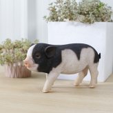 置物 豚 黒白桃豚 幅22.5cm woobia ウービア ぶた リアル かわいい おしゃれ 玄関 インテリア オブジェ ガーデン ミニブタ 動物 アニマル 癒し 棚 北欧 個性的 プレゼント ギフト 新築祝い 面白い