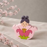 国産ヒノキの花雛｜可愛らしい木のひな人形｜木製ひな人形｜ひな祭り・桃の節句の節句飾り