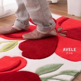 ラグ カーペット 玄関マット アベル 約50×80cm 洗える 滑り止め 花柄 フラワー 室内 屋内 エントランスマット
