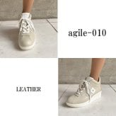 ルコライン 靴 アージレ バイ ルコライン スニーカー agile-010BE LEATHER 本革 ベージュ グレージュ グレーかかったベージュ サイドファスナー付 レディース シューズ ルコライン 革靴 レザー agile by RUCO LINE ルコライン靴
