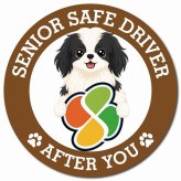 カーサイン 高齢者マーク SENIOR SAFE DRIVER 狆 マグネット 強力 直径13cm 肉球 日本製 車 ステッカー