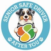 カーサイン 高齢者マーク SENIOR SAFE DRIVER オーストラリアンシェパード ステッカー シール 直径13cm 肉球 日本製 車