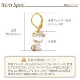 ピアス 金属アレルギー サージカルステンレス フック 落ちない 引っかからない 外れにくい フック 猫×ラインストーン ピアス カラビナ シンプル かわいい