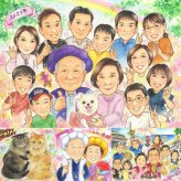 誕生日のお祝いに、プレゼントにぴったりの似顔絵です。 似顔絵 喜寿 プレゼント 手描き 贈り物 ギフト 名入れ 誕生日 お祝い 長寿 敬老の日 記念日 大人数 家族 ご両親 祖父母 名入れ 修正無料 下書き確認 親孝行 似てる サプライズ 一生もの 77歳 宝物 喜寿祝い 傘寿 感動 イラスト お祝い返し 節目 ウェディングギフト 喜ばれる 感激 バレンタインデー 闘病中の方への励まし クリスマス