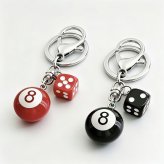 ビリヤード 8ボール キーホルダー サイコロ バッグチャーム アクセサリー カラビナ付き ミニチュア おしゃれ かわいい 鍵 エアポッズケース 飾り 卒業祝い プレゼント ギフト