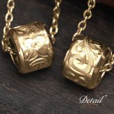 金属アレルギー対応 ペアネックレス ハワイアンジュエリー 純チタン ゴールドカラー ペアネックレス 誕生石 バレル Lサイズ チェーン 長さ選べる イオンプレーティング カップル プレゼント 【品番：CG-TIP403L-RYP】
