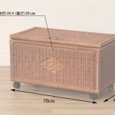 アジアン家具 収納ケース 収納ボックス バスケット ランドリー フタ付き キャスター ナチュラル おしゃれ かご 小物入れ ブラウン 籐 ラタン 隙間収納 新生活