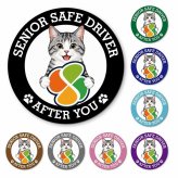 カーサイン 高齢者マーク SENIOR SAFE DRIVER サバ白 マグネット 強力 直径13cm 肉球 日本製 車 ステッカー